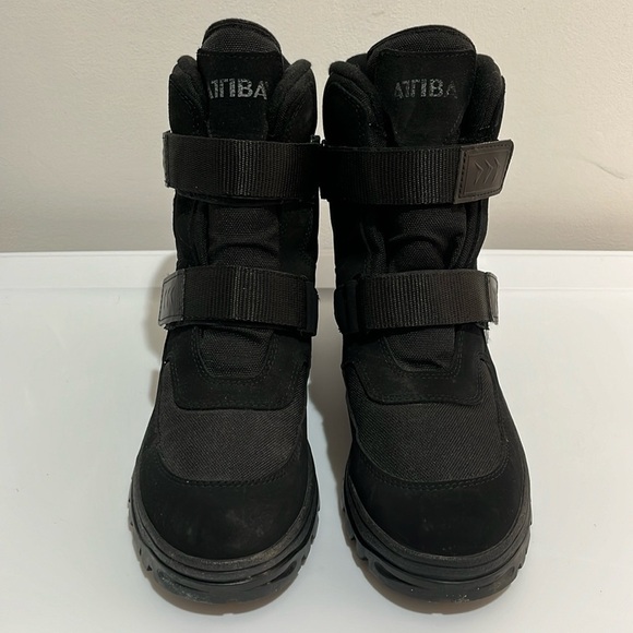 Attiba Black Tall Snow Boots Velcro Men’s 8 or Women’s 10 EU Size 43 Above Ankle - Picture 2 of 15